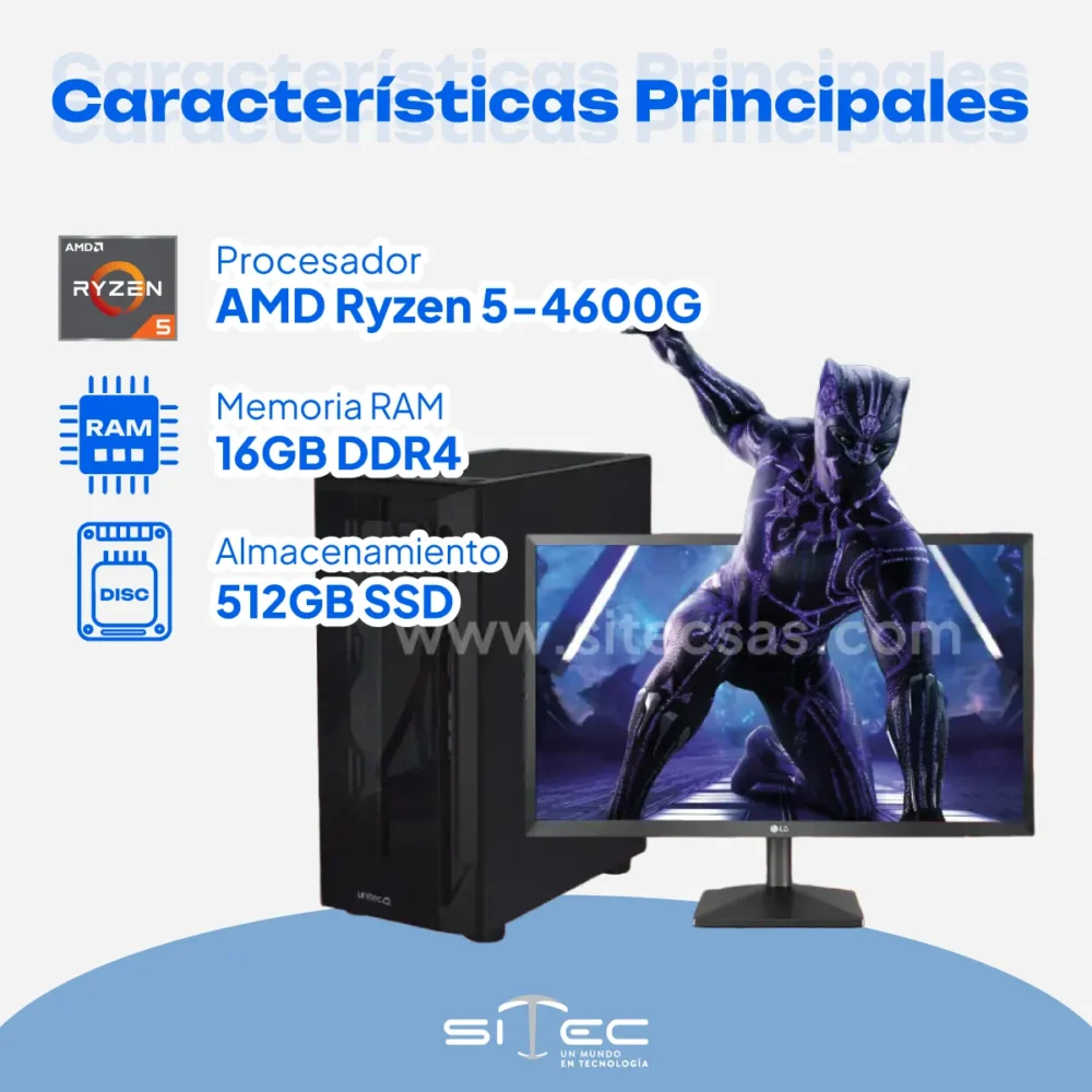 Sitec Performance Gamer Black Panter | Computador Gamer - Imagen 2